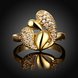 Wholesale Luxury  Design 24K gold Geometric White CZ Ring  Vintage Bridal Round Engagement Ring TGGPR335 1 small