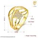 Wholesale Luxury  Design 24K gold Geometric White CZ Ring  Vintage Bridal Round Engagement Ring TGGPR349 0 small