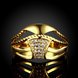 Wholesale Luxury  Design 24K gold Geometric White CZ Ring  Vintage Bridal Round Engagement Ring TGGPR349 1 small
