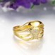 Wholesale Luxury  Design 24K gold Geometric White CZ Ring  Vintage Bridal Round Engagement Ring TGGPR349 2 small