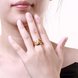 Wholesale Luxury  Design 24K gold Geometric White CZ Ring  Vintage Bridal Round Engagement Ring TGGPR349 4 small