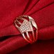 Wholesale Luxury  Design rose gold Geometric White CZ Ring  Vintage Bridal Round Engagement Ring TGGPR356 4 small
