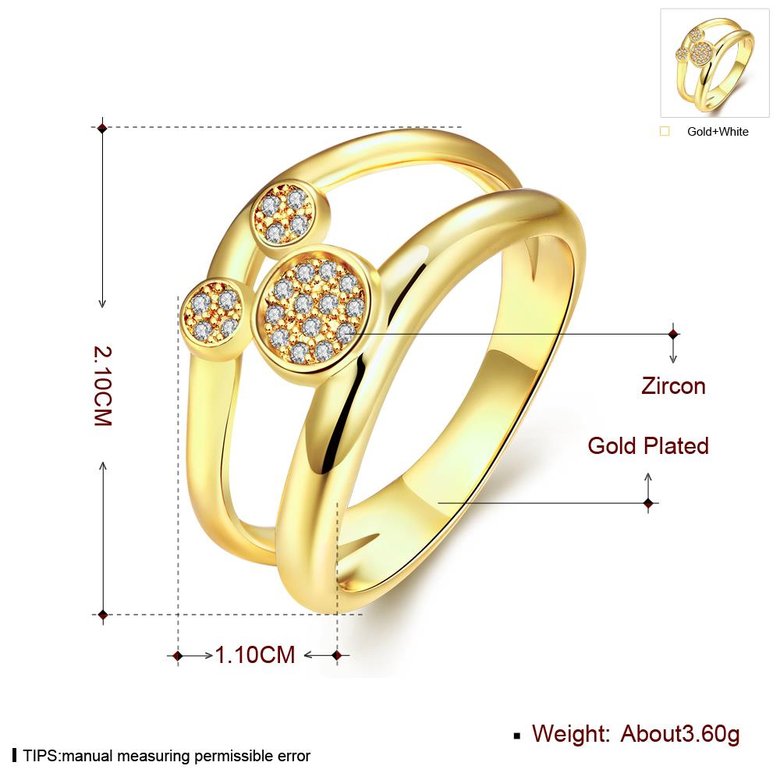 Wholesale Classic Trendy Design 24K gold Geometric White CZ Ring  Vintage Bridal ring Engagement ring jewelry TGGPR363 0