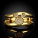 Wholesale Classic Trendy Design 24K gold Geometric White CZ Ring  Vintage Bridal ring Engagement ring jewelry TGGPR363 1 small