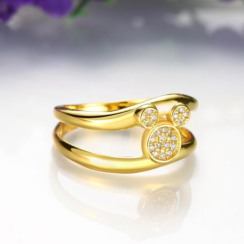 Wholesale Classic Trendy Design 24K gold Geometric White CZ Ring  Vintage Bridal ring Engagement ring jewelry TGGPR363 3