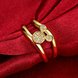 Wholesale Classic Trendy Design 24K gold Geometric White CZ Ring  Vintage Bridal ring Engagement ring jewelry TGGPR363 4 small