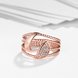 Wholesale Romantic Rose Gold Plant White CZ Ring TGGPR384 2 small