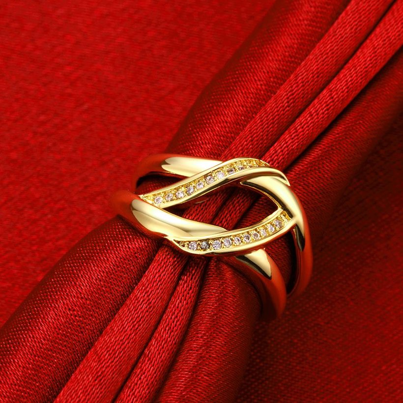 Wholesale Classic Bohemia style Design 24K gold Geometric White CZ Ring  Vintage Bridal ring Engagement ring jewelry TGGPR401 3