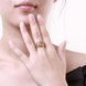 Wholesale Classic Trendy Design 24K gold Geometric White CZ Ring  Vintage Bridal ring Engagement ring jewelry TGGPR424 4 small