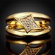 Wholesale Trendy 24K Gold Geometric White CZ Ring TGGPR436 0 small