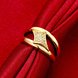 Wholesale Trendy 24K Gold Geometric White CZ Ring TGGPR436 2 small