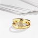 Wholesale Trendy 24K Gold Geometric White CZ Ring TGGPR436 3 small