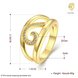 Wholesale Trendy 24K Gold Geometric White CZ Ring TGGPR448 0 small