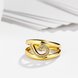 Wholesale Trendy 24K Gold Geometric White CZ Ring TGGPR448 3 small