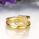 Wholesale Classic 24K Gold Plant White CZ Ring TGGPR460 2 small
