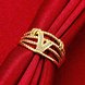 Wholesale Bohemia 24K Gold Geometric White CZ Ring TGGPR564 1 small