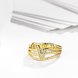 Wholesale Bohemia 24K Gold Geometric White CZ Ring TGGPR564 2 small