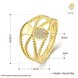 Wholesale Romantic 24K Gold Geometric White CZ Ring TGGPR584 0 small
