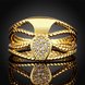 Wholesale Romantic 24K Gold Geometric White CZ Ring TGGPR584 1 small