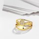 Wholesale Romantic 24K Gold Geometric White CZ Ring TGGPR584 3 small
