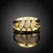 Wholesale Romantic 24K Gold Geometric White CZ Ring TGGPR596 1 small