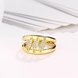 Wholesale Romantic 24K Gold Geometric White CZ Ring TGGPR596 3 small