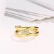 Wholesale Classic 24K Gold Geometric White CZ Ring TGGPR607 3 small