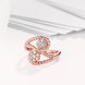 Wholesale Romantic Rose Gold Plant White CZ Ring TGGPR665 3 small
