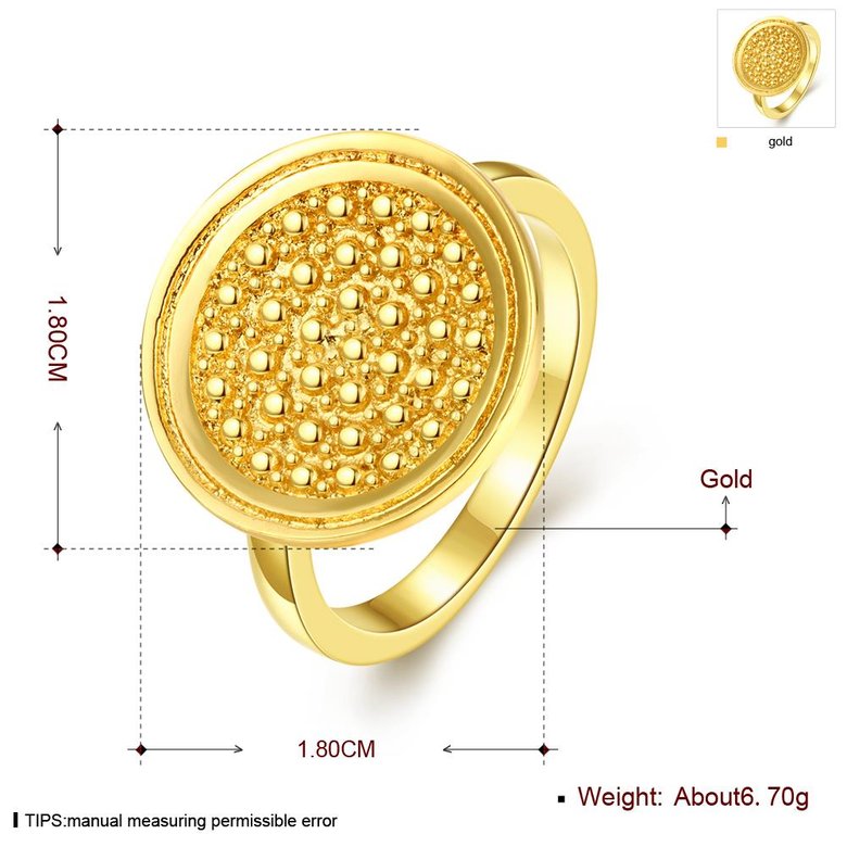 Wholesale Punk 24K Gold Round Ring TGGPR1167 1
