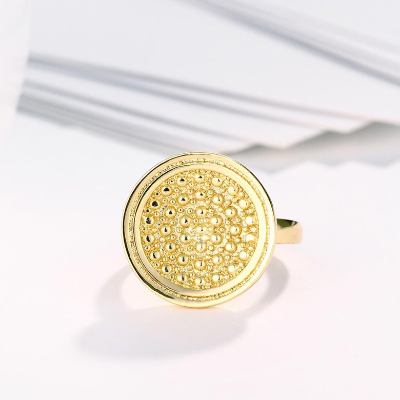 Wholesale Punk 24K Gold Round Ring TGGPR1167 3