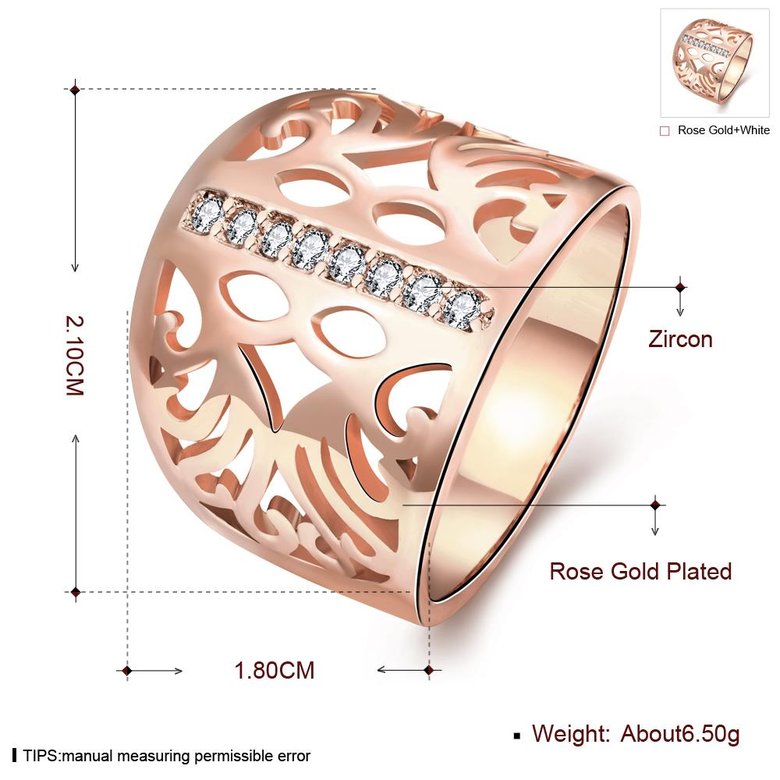 Wholesale Classic Rose Gold Geometric CZ Ring TGGPR1195 0