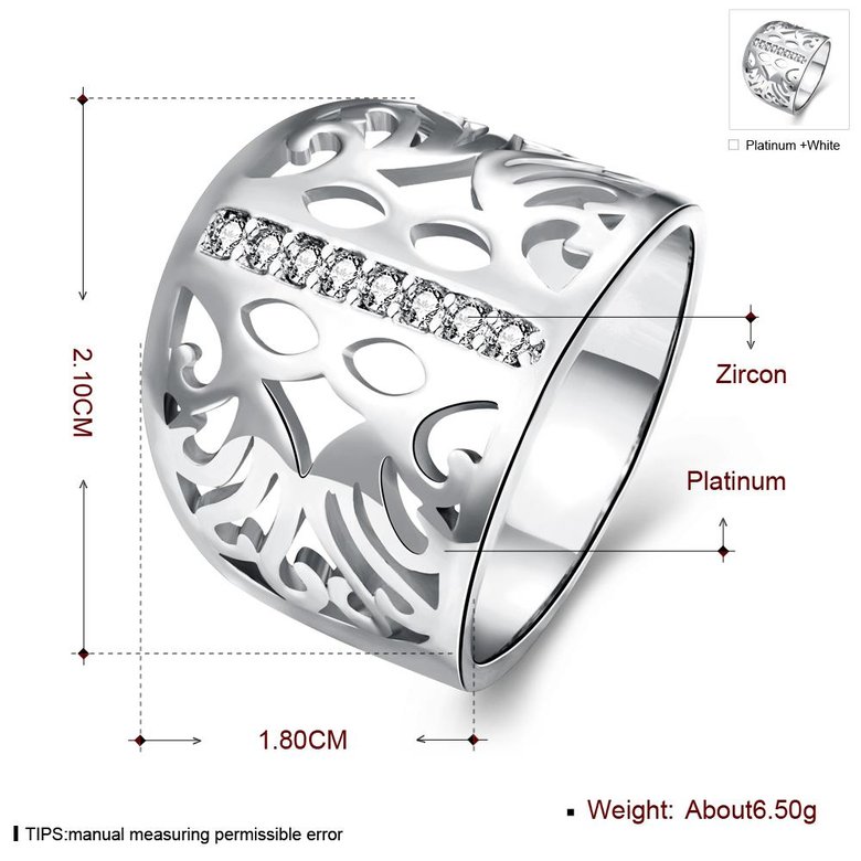 Wholesale Classic Platinum Geometric CZ Ring TGGPR1202 0