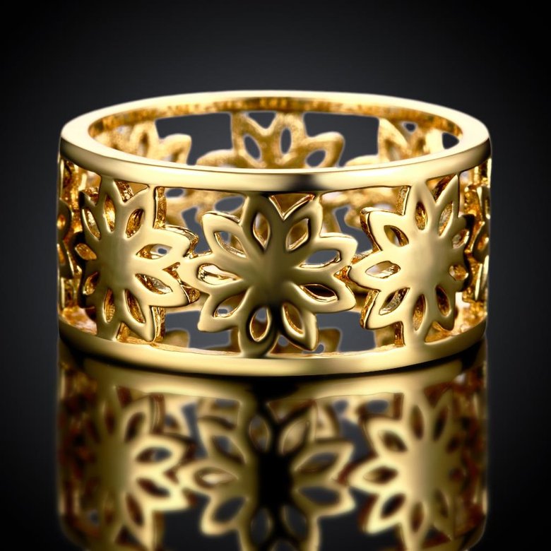 Wholesale Punk 24K Gold Geometric CZ Ring TGGPR1230 1