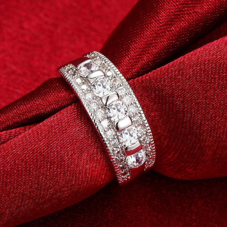 Wholesale Bohemia Platinum Geometric White CZ Ring TGGPR1262 0