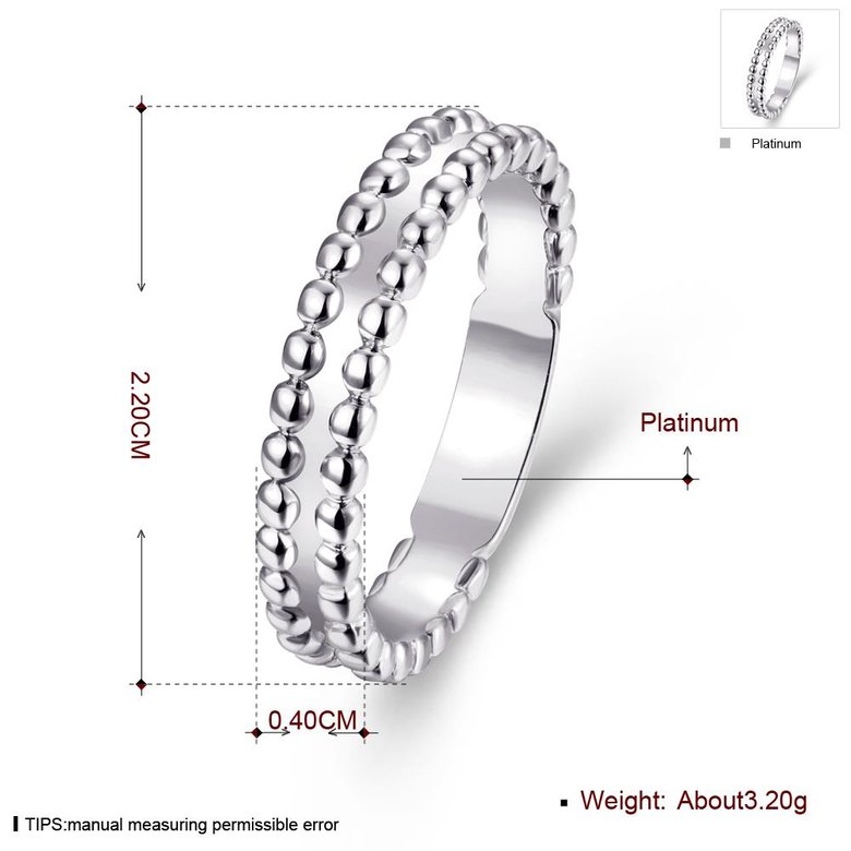 Wholesale Classic Platinum Round Ring TGGPR1320 1