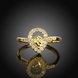Wholesale Trendy 24K Gold Water Drop White CZ Ring TGGPR1361 1 small