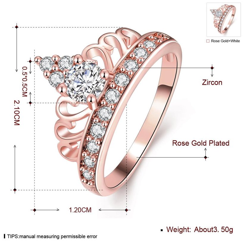 Wholesale Romantic Rose Gold Geometric White CZ Ring TGGPR1366 0