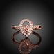 Wholesale Trendy Rose Gold Water Drop White CZ Ring TGGPR1376 2 small