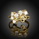 Wholesale Classic 24K Gold Geometric White CZ Ring TGGPR1401 1 small