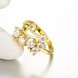 Wholesale Classic 24K Gold Geometric White CZ Ring TGGPR1401 3 small