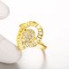 Wholesale Trendy 24K Gold Water Drop White CZ Ring TGGPR1414 1 small