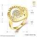 Wholesale Trendy 24K Gold Water Drop White CZ Ring TGGPR1414 3 small