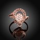 Wholesale Trendy Rose Gold Water Drop White CZ Ring TGGPR1422 2 small