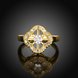 Wholesale Romantic 24K Gold Plant White CZ Ring TGGPR1430 1 small