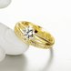 Wholesale Romantic 24K Gold Round White CZ Ring TGGPR172 0 small