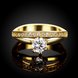 Wholesale Romantic 24K Gold Round White CZ Ring TGGPR172 2 small