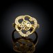 Wholesale Romantic 24K Gold Geometric flower White CZ Ring Fine Jewelry Wedding Anniversary Party  Gift TGGPR210 1 small
