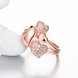 Wholesale Hot sale jewelry from China Trendy Rose Gold Heart White CZ Ring TGGPR231 3 small