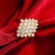 Wholesale Classic 24K Gold Geometric White CZ Ring full diamond Fine Jewelry Wedding Anniversary Party  Gift TGGPR245 1 small