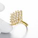 Wholesale Classic 24K Gold Geometric White CZ Ring full diamond Fine Jewelry Wedding Anniversary Party  Gift TGGPR245 3 small